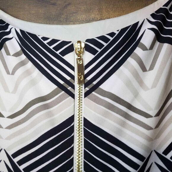 Eliza J Geometric Print 3/4 Sleeve Shift Dress Size 8 Multicolor - Picture 10 of 14